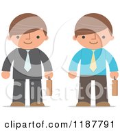 Poster, Art Print Of Businessman Shown In Two Different Outfits With Briefcases