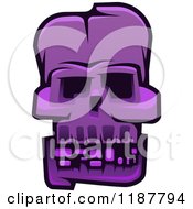 Clipart Of A Purple Monster Skull Royalty Free Vector Illustration