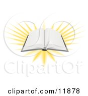 Open Book With Blank Pages And Bright Light Clipart Picture