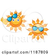 Poster, Art Print Of Smiling Summer Suns With Shades