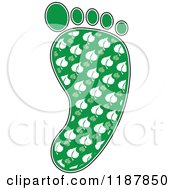 Cartoon Of A Footprint With A Leaf Pattern Royalty Free Vector Clipart