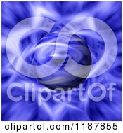 Poster, Art Print Of Sphere Emerging From A Blue Flame Fractal