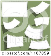 Poster, Art Print Of Blank White Stamps On Green