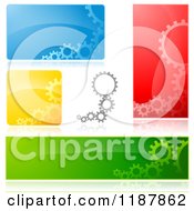 Gears And Reflections On Colorful Backgrounds Design Elements