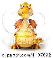 Clipart Of A 3d Yellow Dragon Royalty Free CGI Illustration