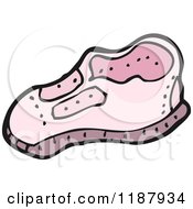 Cartoon Of A Childs Pink Shoe Royalty Free Vector Illustration