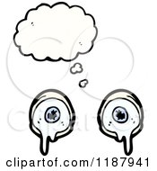 Cartoon Of A Pair Of Eyes Thinking Royalty Free Vector Illustration
