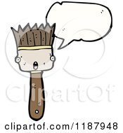 Cartoon Of A Paintbrush Speaking Royalty Free Vector Illustration