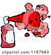 Cartoon Of A Spraypaint Can And Skull Royalty Free Vector Illustration