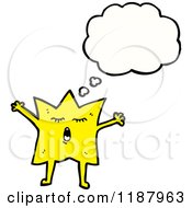 Cartoon Of A Star Thinking Royalty Free Vector Illustration
