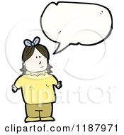 Cartoon Of A Little Girl Speaking Royalty Free Vector Illustration
