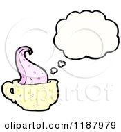 Cartoon Of A Tentacle In A Coffee Cup Thinking Royalty Free Vector Illustration