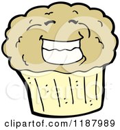 Cartoon Of A Muffin Smiling Royalty Free Vector Illustration