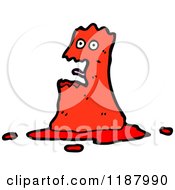 Cartoon Of A Red Slime Monster Royalty Free Vector Illustration
