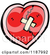 Cartoon Of A Broken Heart Royalty Free Vector Illustration