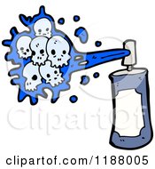 Cartoon Of A Spraypaint Can And Skulls Royalty Free Vector Illustration