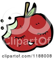 Cartoon Of A Bitten Apple Royalty Free Vector Illustration
