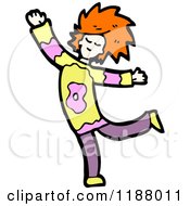 Cartoon Of A Red Headed Girl Dancing Royalty Free Vector Illustration