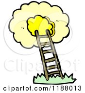 Cartoon Of A Ladder Leading Up To The Clouds Royalty Free Vector Illustration