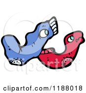 Cartoon Of A Pair Of Sock Puppets Royalty Free Vector Illustration