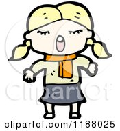 Cartoon Of A Little Girl With Pigtails Royalty Free Vector Illustration