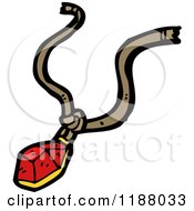 Cartoon Of A Red Jewelled Necklace Royalty Free Vector Illustration
