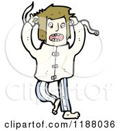 Cartoon Of A Crazy Man In A Straight Jacket Royalty Free Vector Illustration