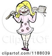 Cartoon Of A Girl Weight Lifting Royalty Free Vector Illustration