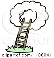 Cartoon Of A Ladder Leading Up Tp The Clouds Royalty Free Vector Illustration