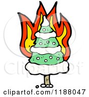 Cartoon Of A Burning Christmas Tree Royalty Free Vector Illustration