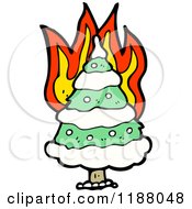 Cartoon Of A Burning Christmas Tree Royalty Free Vector Illustration
