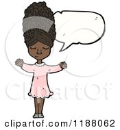 Cartoon Of A Black Girl Speaking Royalty Free Vector Illustration