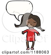 Cartoon Of A Black Girl Speaking Royalty Free Vector Illustration