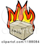Cartoon Of A Package Burning Royalty Free Vector Illustration by lineartestpilot
