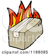 Cartoon Of A Package Burning Royalty Free Vector Illustration