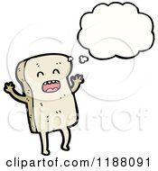Cartoon Of A Slice Of Bread Thinking Royalty Free Vector Illustration