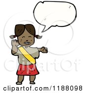 Cartoon Of A Black Girl Crossing Guard Speaking Royalty Free Vector Illustration