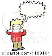 Cartoon Of A Boy Making A Silly Face Speaking Royalty Free Vector Illustration