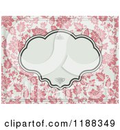 Clipart Of A Vintage Pink And Beige Floral Wedding Invite With Swirls In The Frame Royalty Free Vector Illustration