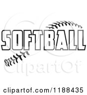 Poster, Art Print Of Black And White Softball Text Over Stitches