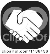 Clipart Of A Black And White Handshake Icon Royalty Free Vector Illustration