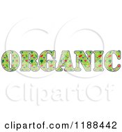 Poster, Art Print Of The Green Word Organic With Fruits And Vegetables