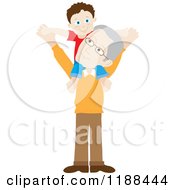 Poster, Art Print Of Grandson On His Grandfathers Shoulders