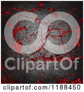 Clipart Of A 3d Background Of Cracked Concrete And Red Royalty Free CGI Illustration