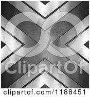 Poster, Art Print Of 3d Background Of Brushed Metal Arrows And An X