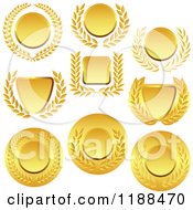 Clipart Of Golden Laurel Wreaths And Copyspace Royalty Free Vector Illustration