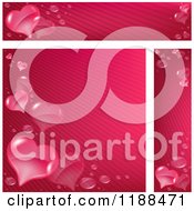 Poster, Art Print Of Pink Stripe And Heart Website Banners And Background