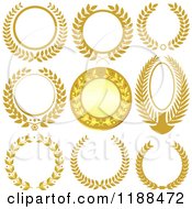 Clipart Of Golden Laurel Wreaths Royalty Free Vector Illustration by dero