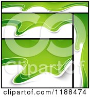 Poster, Art Print Of Green And White Mesh Wave Website Banners And Background