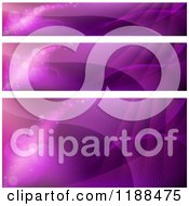 Clipart Of Purple Wave And Flare Website Banners And Background Royalty Free Vector Illustration by dero